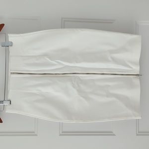 Tristan High Waisted Cream Pencil Skirt